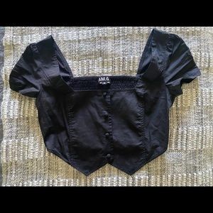 I.AM.GIA black cropped button down blouse
